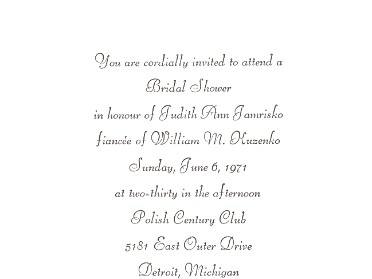 19710606a Jamrisko Kuzenko Wedding Shower Judy Bill Detroit Michigan