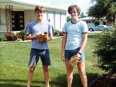 19760601c Burnham McCurley Front Yard Catch With Kent House Charwood Sterling Heights Michigan