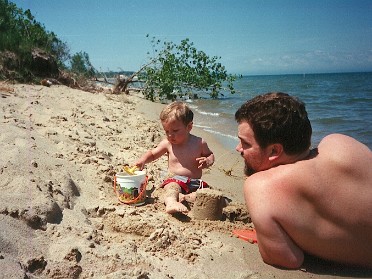 19860628a Burnham Trip Swimming Port Crescent State Park Michigan