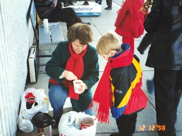19981212a Burnham Szandzik Holiday Christmas Church KMart Caroling Calvary Bible Chapel