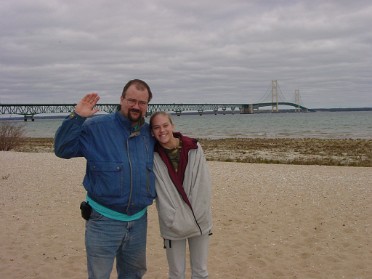 20020518a Burnham Trip Camping Daddy Daughter Mackinaw City To Campfire Michigan