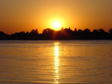 20020601a Burnham Trip Camping Algonac State Park Sunrise Over Canada Michigan