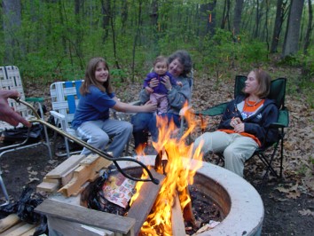 20030516a Burnham Roberts Trip Camping Pinckney State Recreation Area Friday Night Campfire Michigan