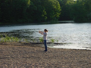 20030629b Burnham Roberts Trip Church Camping Holly State Recreation Area Sunday Sunset Michigan