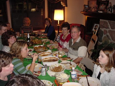 20031127b Blair Boblenz Burnham Jamrisko Kuzenko Mantey Richardson Holiday Thanksgiving Dinner