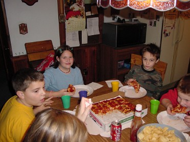 20031219b Burnham Holiday Church AWANA Sparks Christmas Party Pizza Party