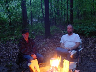 20040522d Burnham Trip Father Son Camping Holly State Recreation Area Saturday Night Hot Dog Fire