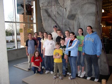 20050425a Burnham Padgett Church Birthday Party Ashley Rock-Climbing