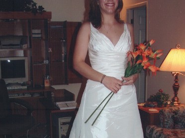 20071031b Burnham Campbell Wedding Dress Modeling Jamie Josh Michigan