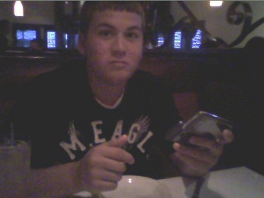 20090604a Blair Burnham Trip Justin Visiting Macaroni Grill Florida