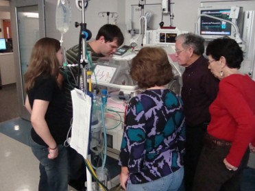 20091106a Boblenz Burnham Campbell Trip Newborn Lily Renee Visiting With Great Grandparents Jim Rosemary Michigan