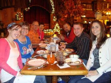 20091230a Boblenz Burnham Mantey Trip Disney Epcot Candlelight Processional Biergarten Dinner Show Florida