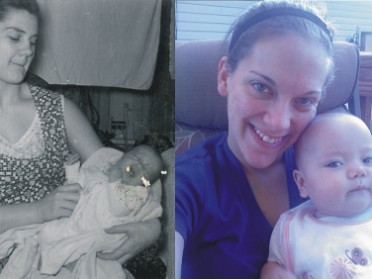 20100523a Burnham Campbell Irene Pam Jamie Lily Spanning 54 Years 2 Mothers And Their Babies