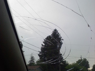 20100701a Burnham School College Montana State University Vehicle Dan Car Bozeman Hailstorm Damage Montana