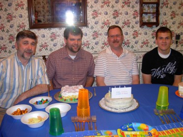 20110424a Baldwin Blair Burnham Campbell Richardson Holiday Easter Birthdays Tom 56th Chris 55th Josh 28th Justin 17th House Shannon Sterling Heights Michigan