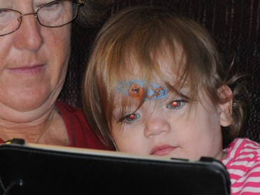 20111104a Burnham Campbell Trip Great Gramma iPad Morning Michigan