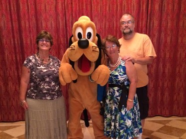 20140723c Burnham Mantey Trip 1st Disney Dream Cruise Day 4 At Sea Enchanted Garden Dinner And Characters Caribbean Sea