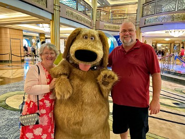 20230308e Burnham Szandzik Trip Disney 4th Cruise Day 5 Saint Thomas Saint John US Virgin Islands Lobby Doug And Snacks Eastern Caribbean