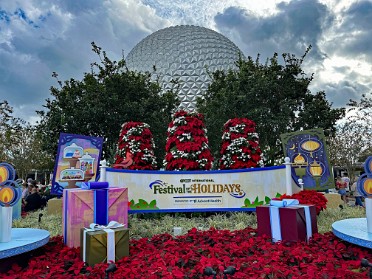 20231203a Burnham Trip Disney Epcot Holiday Decor Orlando Florida