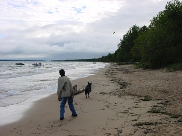 20010831a Burnham Trip Camping Upper Peninsula Friday Morning Beach Walk Michigan