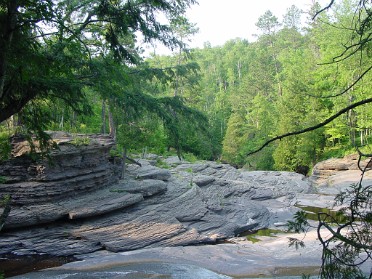 20020715f Burnham Trip Camping Upper Peninsula Porcupine Mountains Wilderness State Park Presque Isle River Further Downstream Michigan