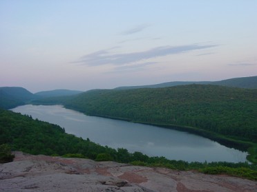20020716b Burnham Trip Camping Upper Peninsula Porcupine Mountains Wilderness State Park Lake Of The Clouds Sunset Michigan