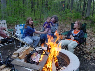 20030516a Burnham Roberts Trip Camping Pinckney State Recreation Area Friday Night Campfire Michigan