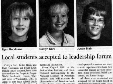 20060119a Blair School Justin Future Leader