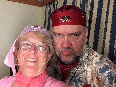 20150429h Burnham Trip 2nd Cruise Disney Fantasy Day 5 Pirate Night Fireworks At Sea Origami Towel Caribbean Sea