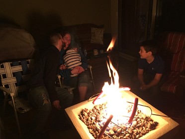 20160214a Bourland Burnham Campbell Trip House Mystery Circle Target Disney Springs T-Rex Campfire Hot Dogs S'mores Florida