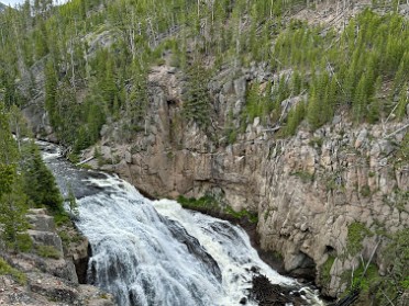 20230626q Burnham Trip Western US Grand Circle Tour Gibbon Falls Yellowstone National Park Wyoming