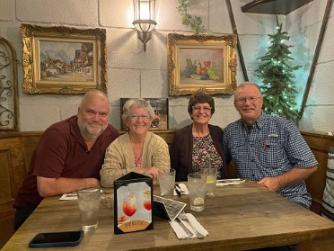 20241121b Burnham Mantey Camping Trip Dinner Old Castle Restaurant Florida