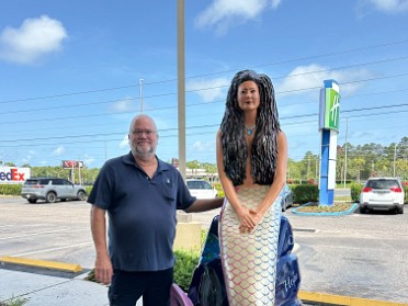 20250609b Burnham Trip Gulf Coast Hotel Mermaid Lunch Dinosaurs Spring Hill Florida